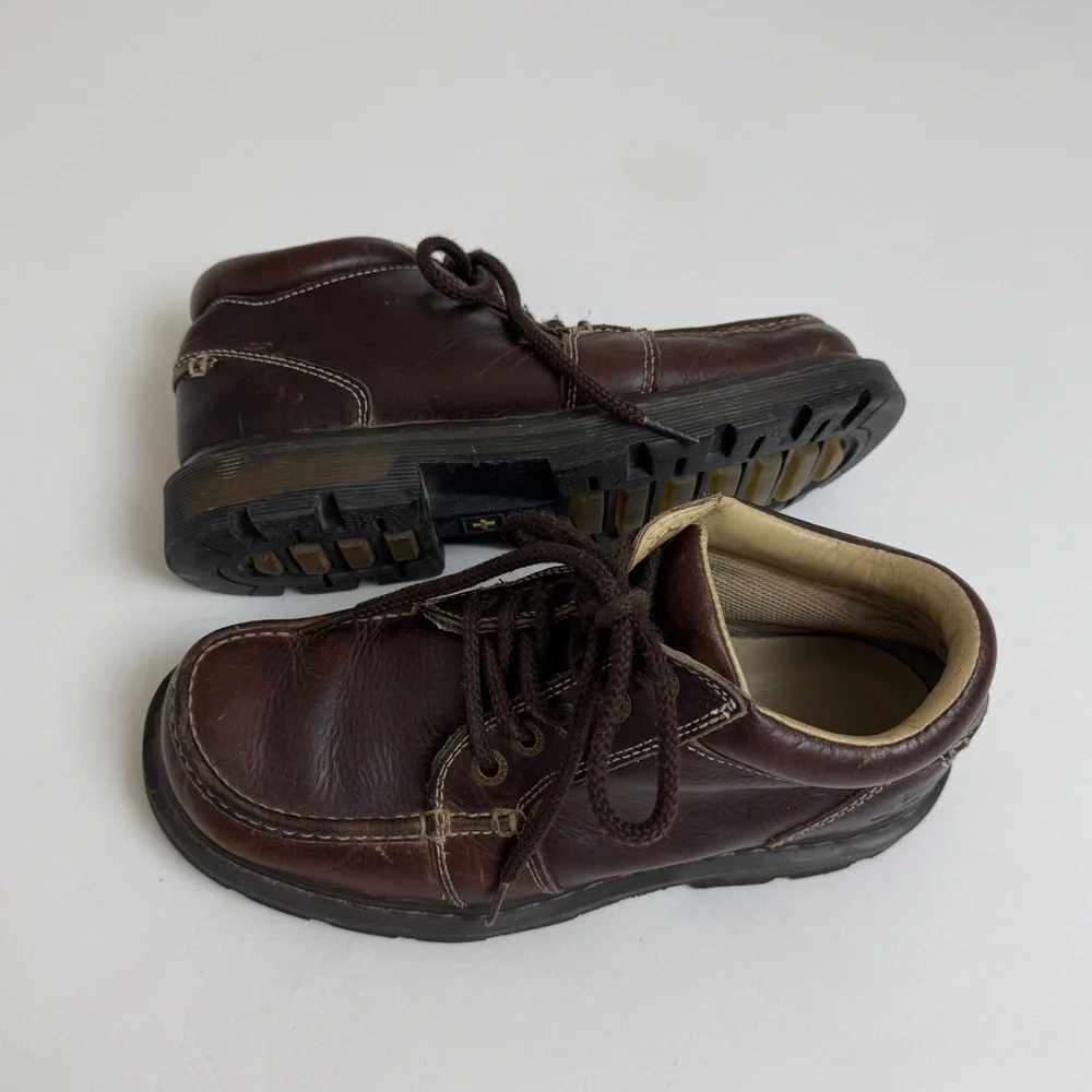 Vintage Dr. Martens 90s Brown Leather Chunky Lace Up Boots M Size 9 W Size 10